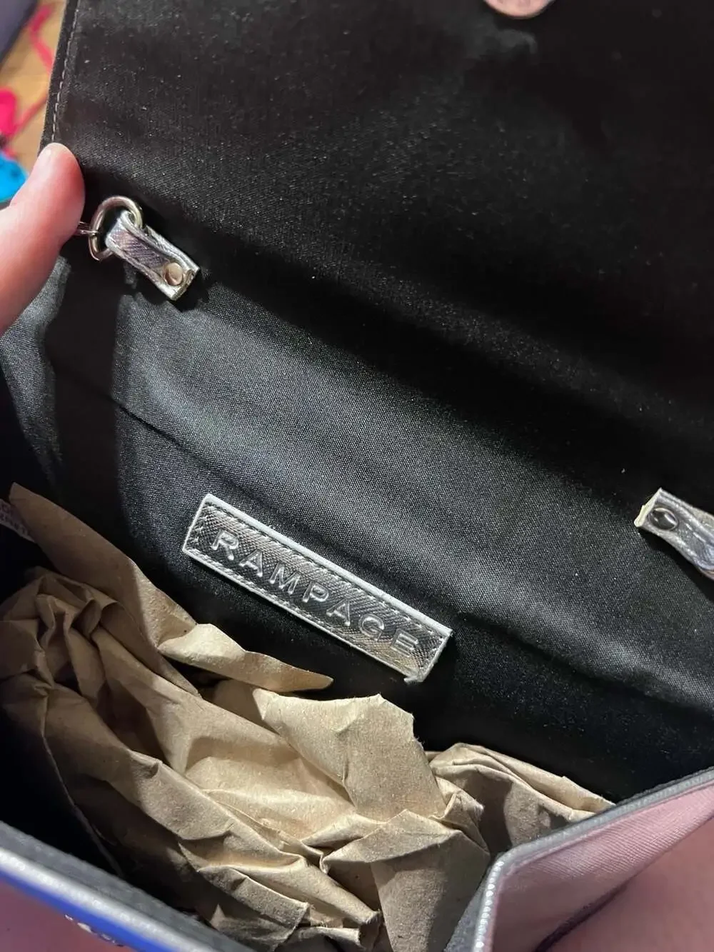 NWT Silver Rampage Purse with Chain Strap
